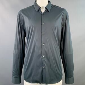 JAMES PERSE Size XL Charcoal Cotton Blend Cutaway Long Sleeve Shirt